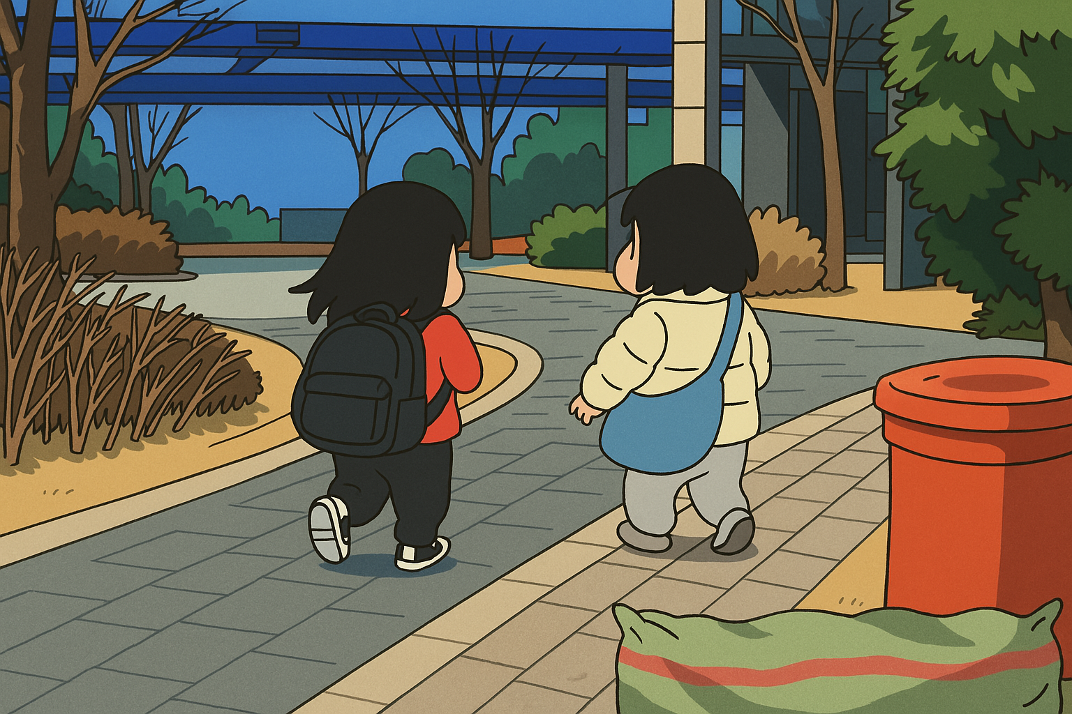 지브리 스타일 딸 그리고 친구