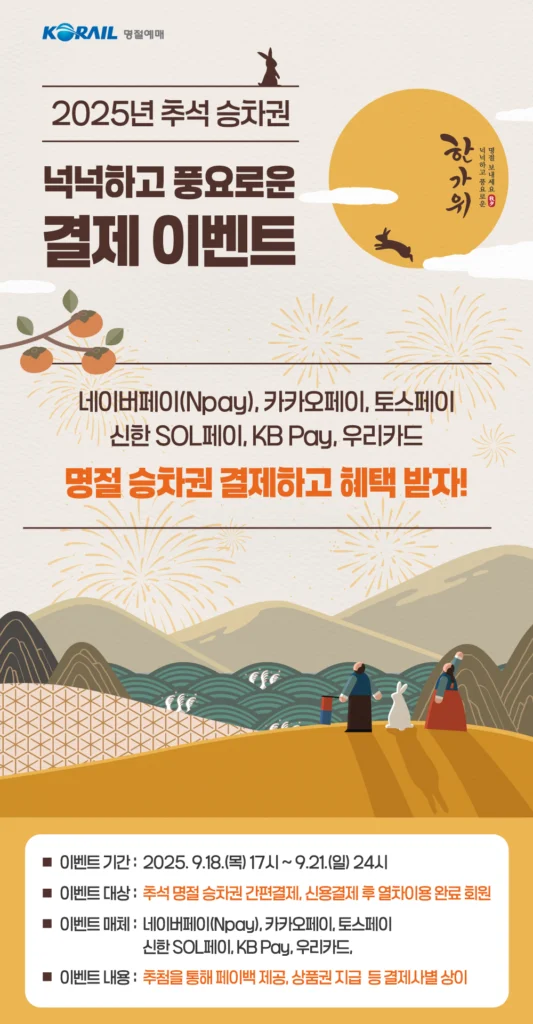 코레일 승차권 결제 이벤트