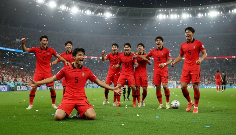 2026 월드컵 예선 한국 대표팀 선수들의 역동적인 경기 장면