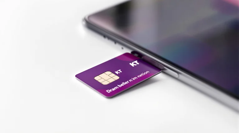KT 유심 카드와 스마트폰