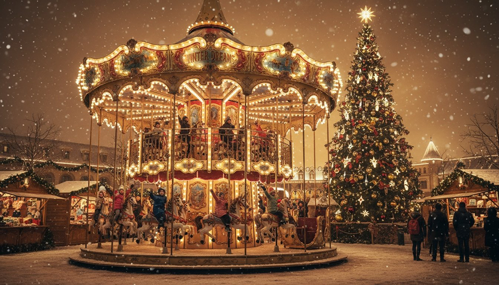 잠실 크리스마스 마켓 2층 회전목마 포토존