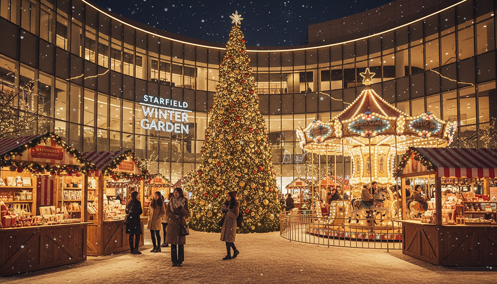 잠실 롯데월드몰 크리스마스 마켓 야경 전경