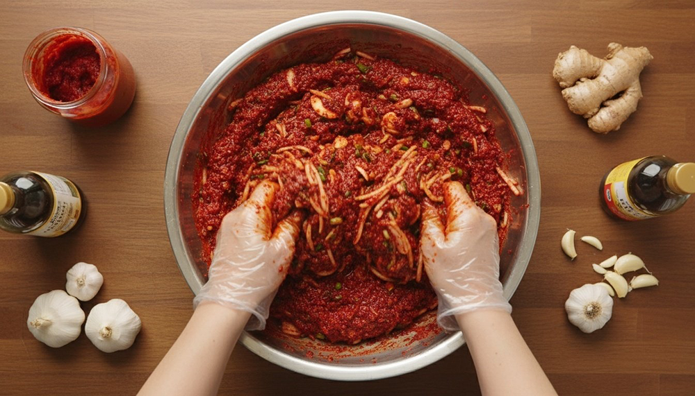 소량김장 양념장 준비