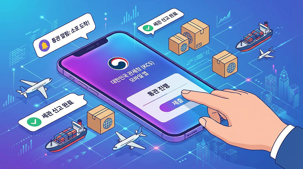 개인통관 모바일 앱 이용 화면