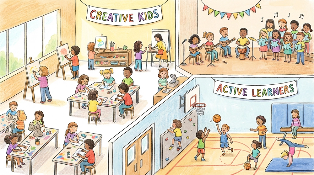 초등 저학년 자녀 예체능 학원비 세액공제 혜택 활동 장면