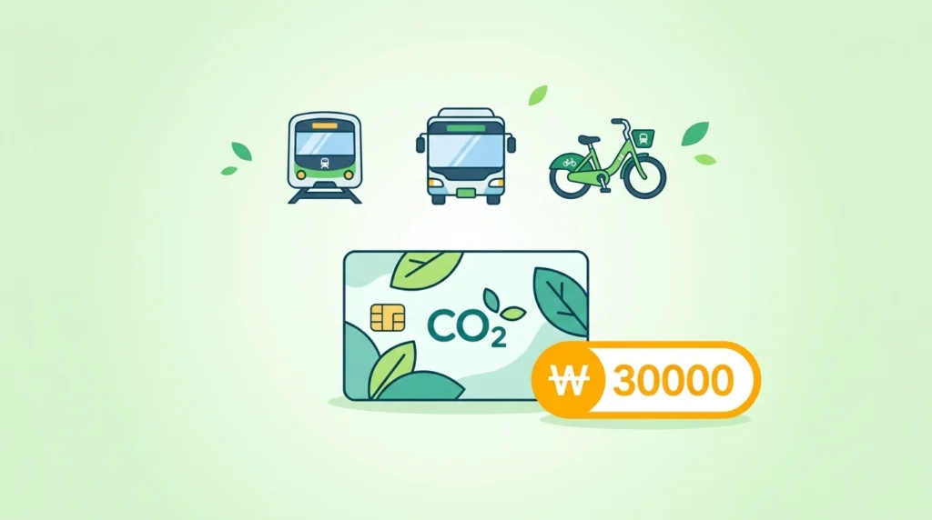 서울 지하철·버스·따릉이 아이콘이 카드 위에 배치