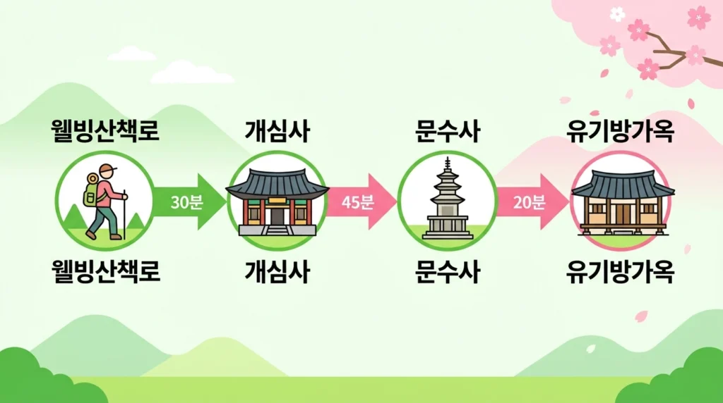 가로형 여행 코스 지도 인포그래픽