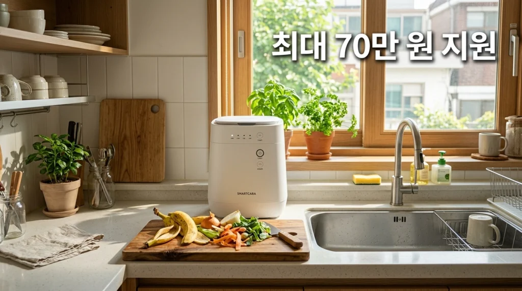 주방 싱크대 옆 음식물처리기 최대 70만원 지원