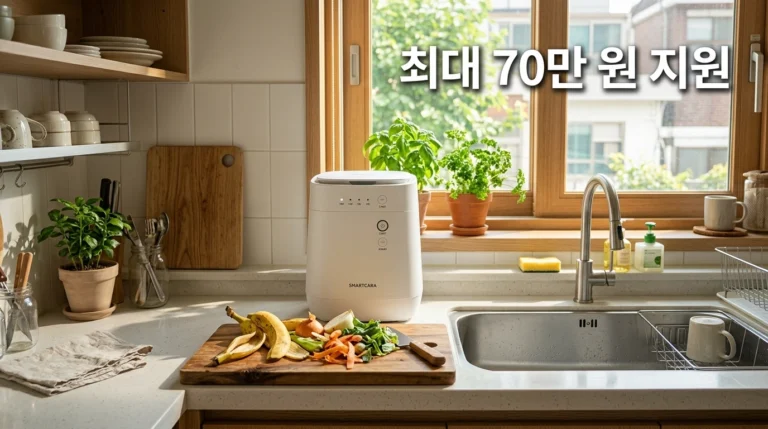 주방 싱크대 옆 음식물처리기 최대 70만원 지원