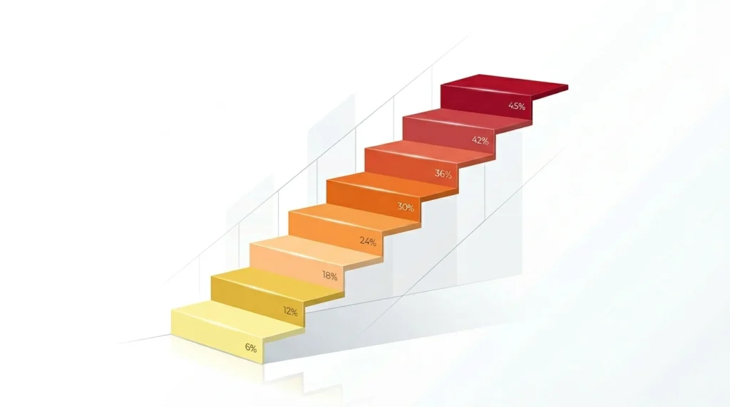 8단계 계단 (6%~45%)