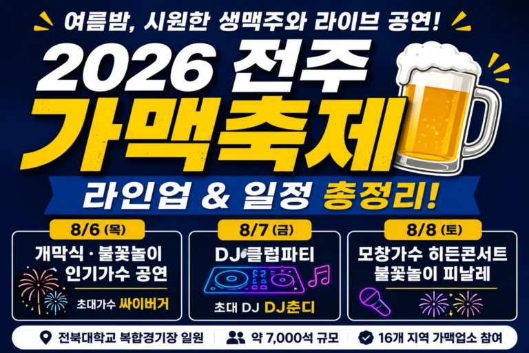 2026 전주 가맥축제 라인업 썸네일