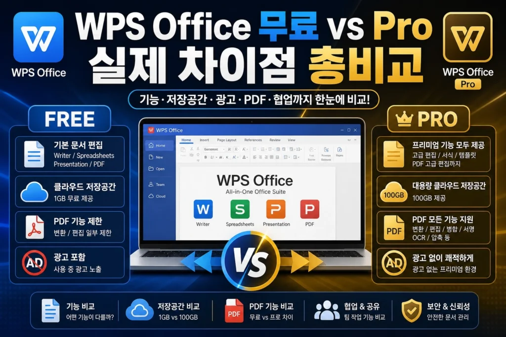 WPS Office 무료 vs Pro 실제 차이점 총비교 썸네일