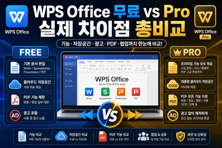 WPS Office 무료 vs Pro 실제 차이점 총비교 썸네일