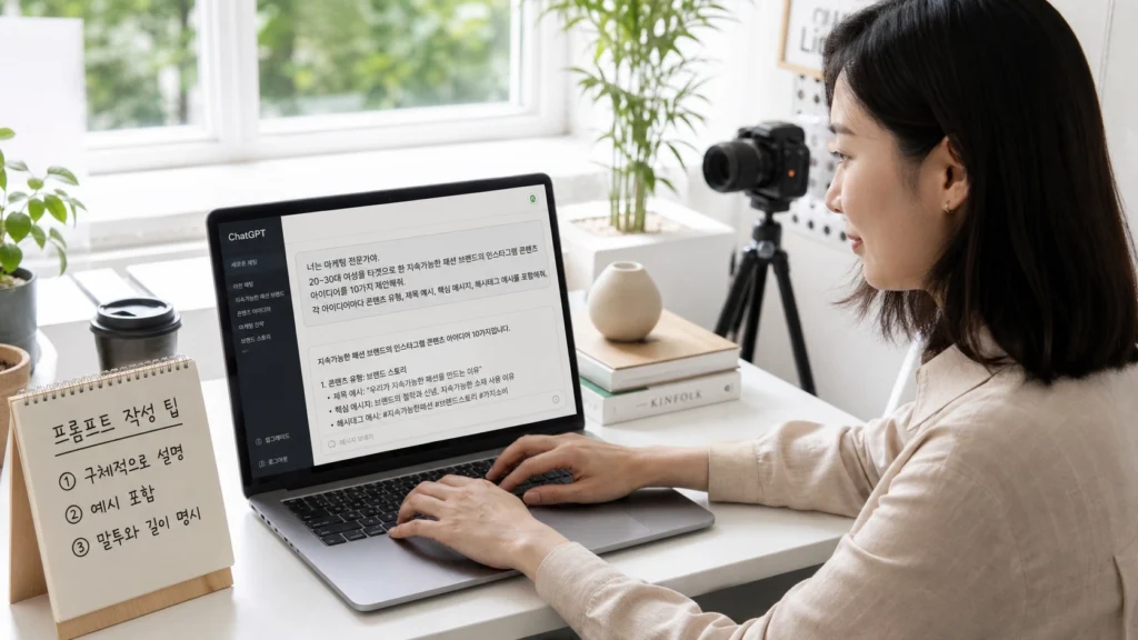 ChatGPT 팁 더 나은 프롬프트 한국인 사용자 작성 장면