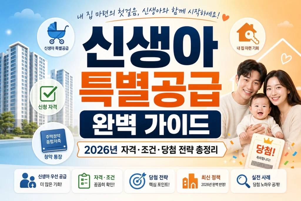 신생아 특별공급 완벽 가이드 2026년 자격 조건 당첨 전략 썸네일