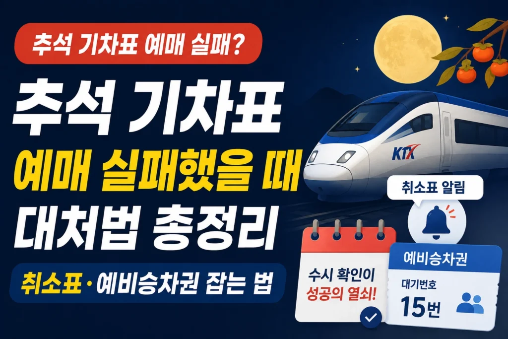 추석 기차표 예매 실패 썸네일