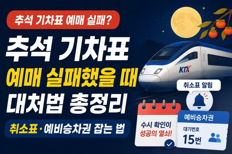 추석 기차표 예매 실패 썸네일