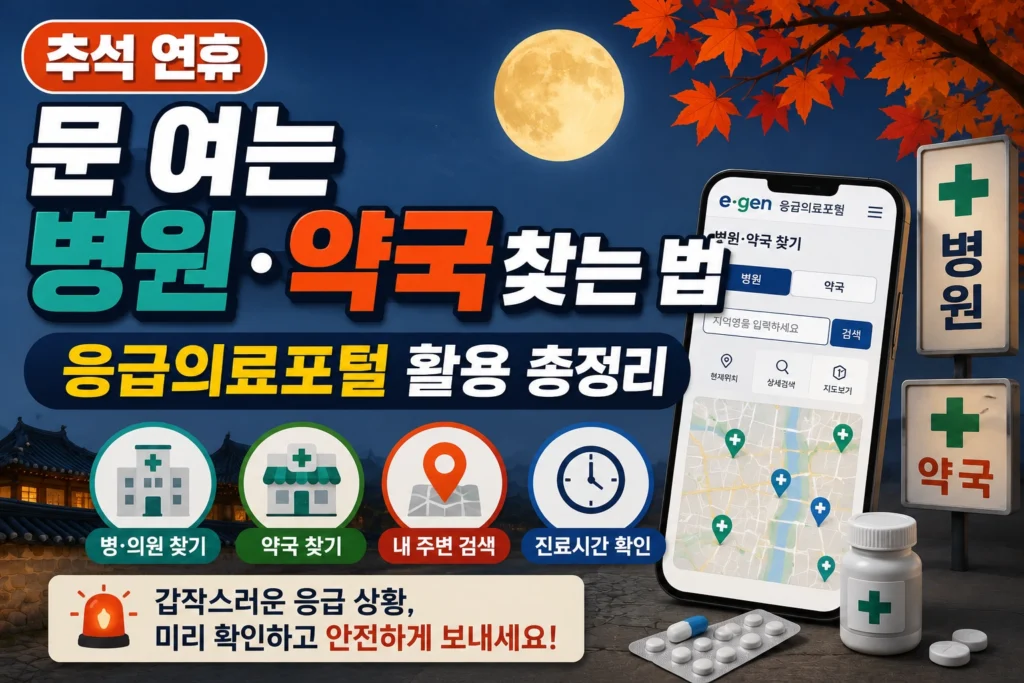 추석 연휴 문 여는 병원 약국 썸네일