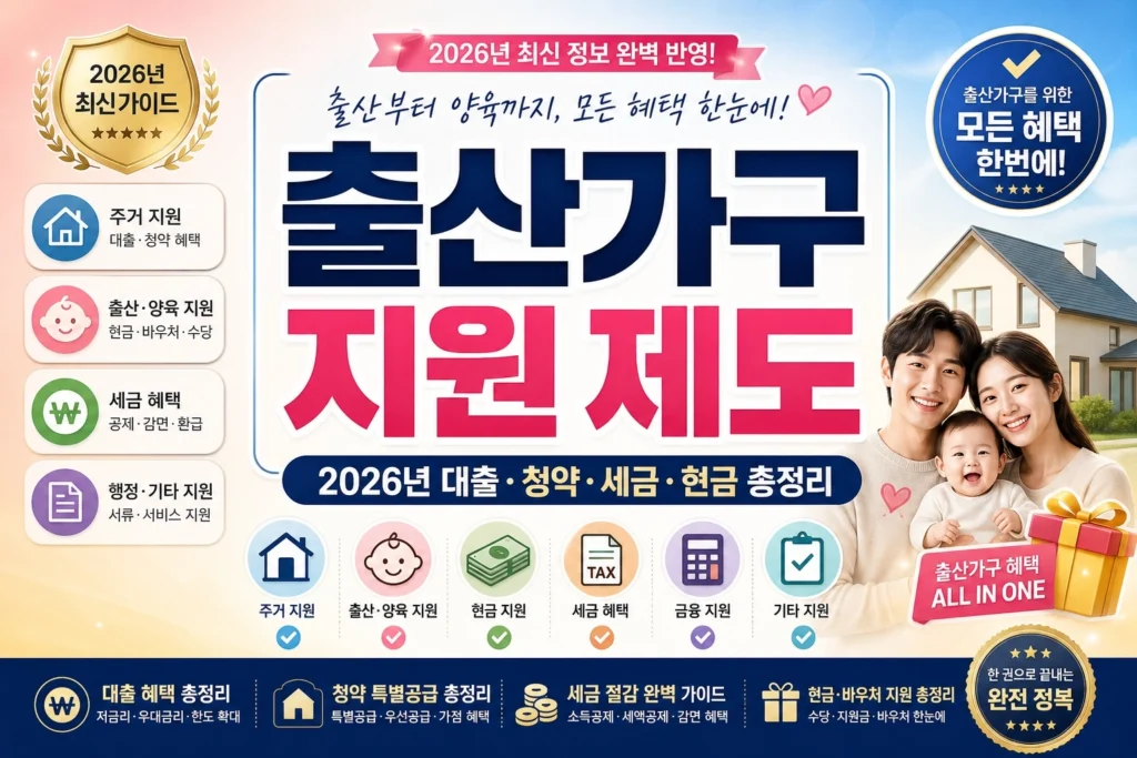 출산가구 지원 제도 2026년 대출 청약 세금 현금 총정리 썸네일