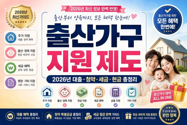 출산가구 지원 제도 2026년 대출 청약 세금 현금 총정리 썸네일