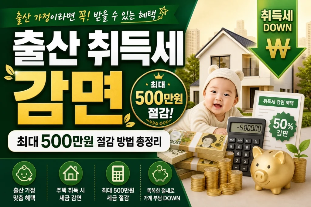 출산 취득세 감면 최대 500만원 절감 방법 총정리 썸네일