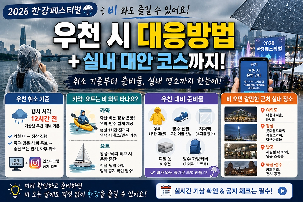 한강페스티벌 비오면 대응방법