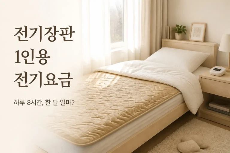 전기장판 1인용 전기요금 썸네일