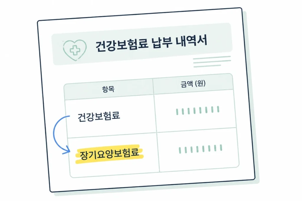 건강보험료 고지서에 함께 표시된 장기요양보험료