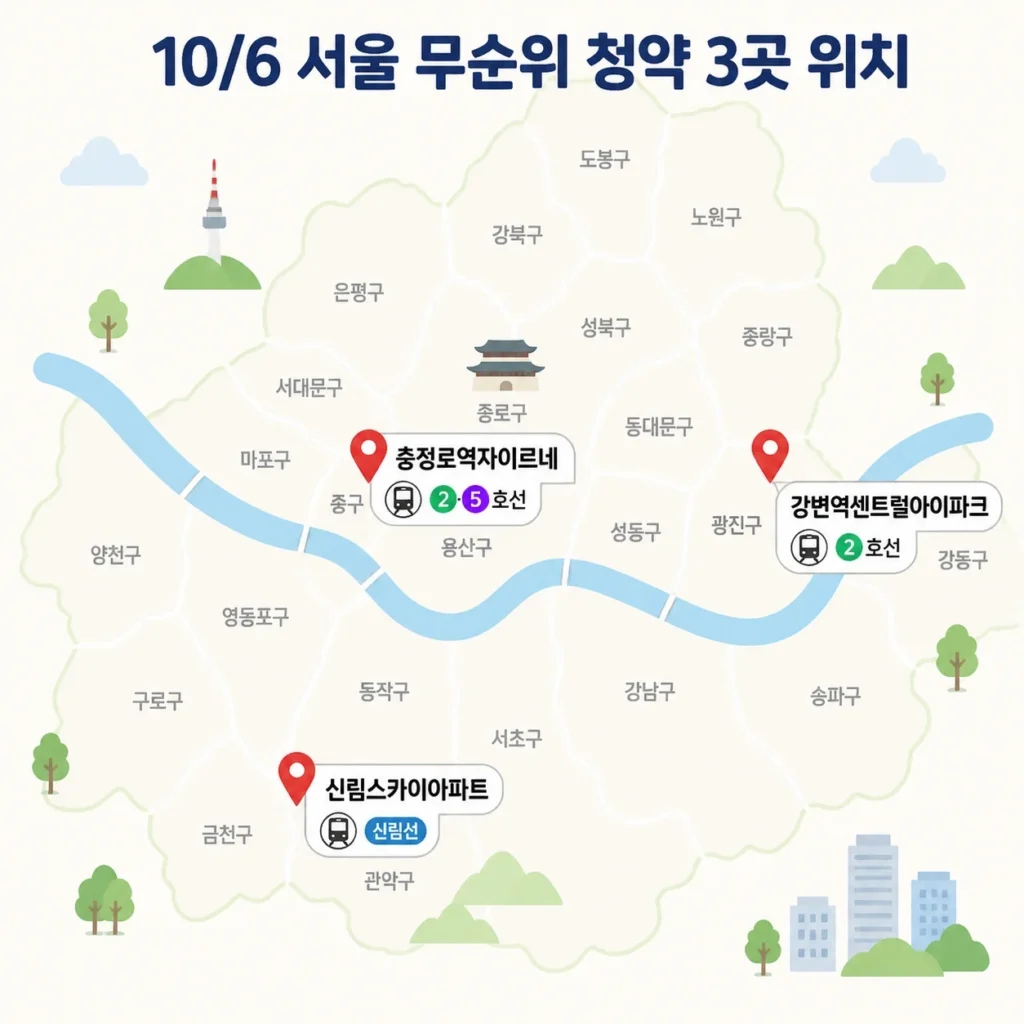 서울 무순위 청약 3군데